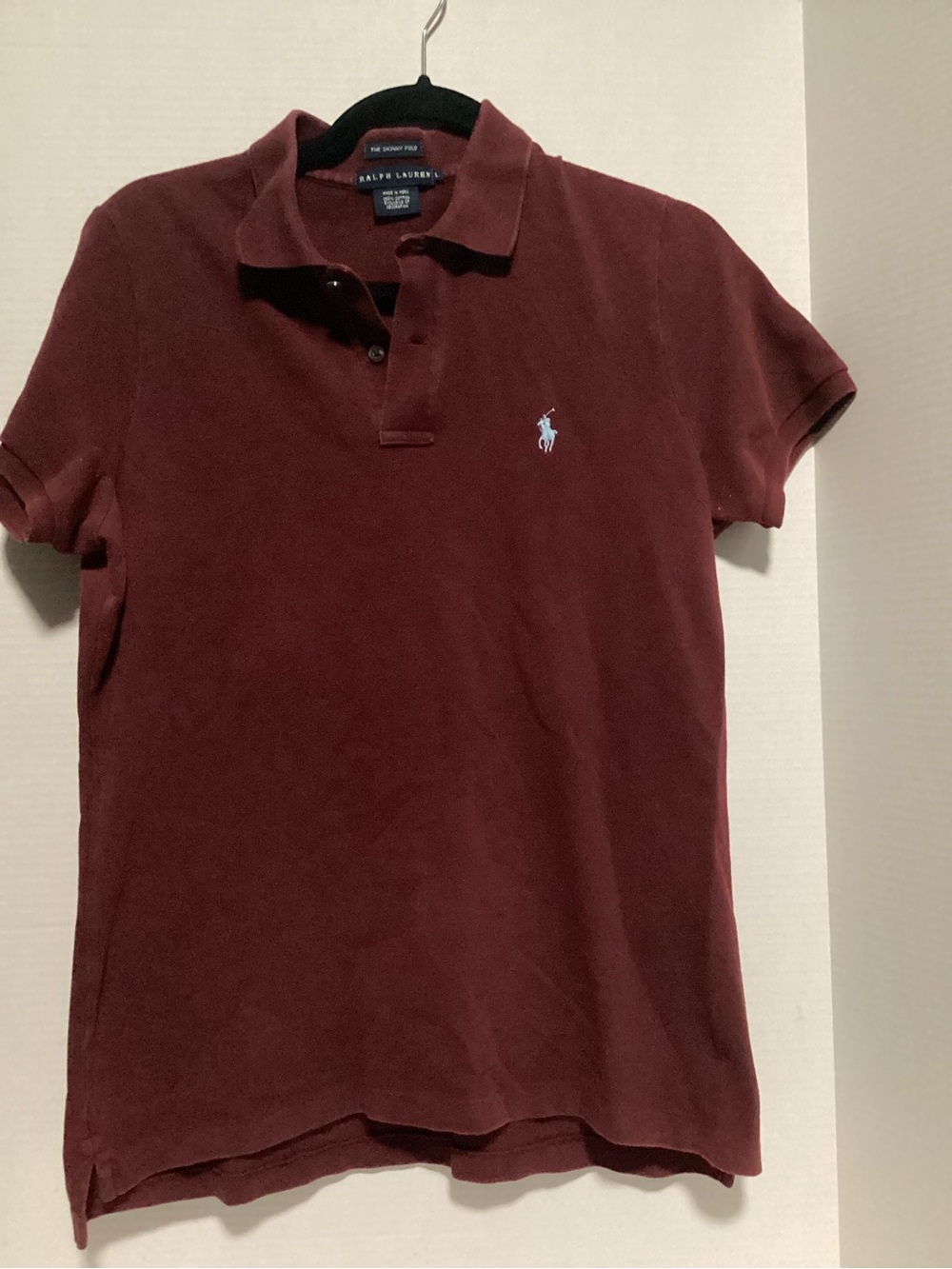 Ralph Lauren Size Large Men’s The Skinny Polo Shirt in Deep Burgundy